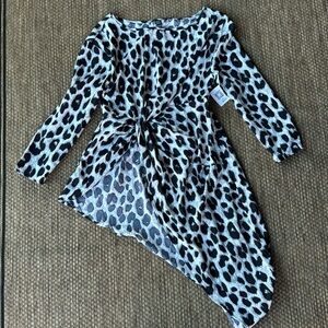 SHEIN Leopard Print Elastic Slit Dress